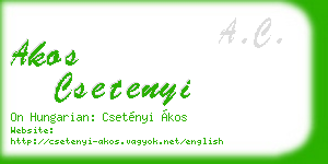 akos csetenyi business card